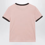 Chloé Pink Cotton T-Shirt with Logo Print