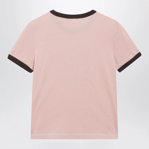 Chloé Pink Cotton T-Shirt with Logo Print