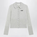 Chloé Slim-fit logo wool cardigan in Sweet Grey