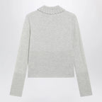 Chloé Slim-fit logo wool cardigan in Sweet Grey