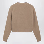 Chloé Light Brown Wool and Cashmere Logo Sweater