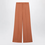 Chloé Burnt brown flared wool trousers