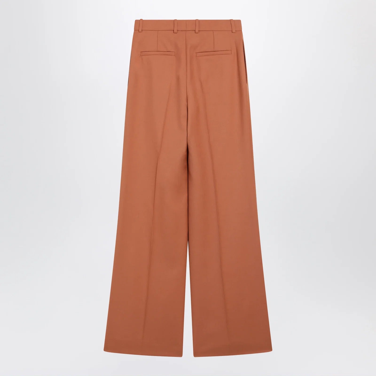 Chloé Burnt brown flared wool trousers