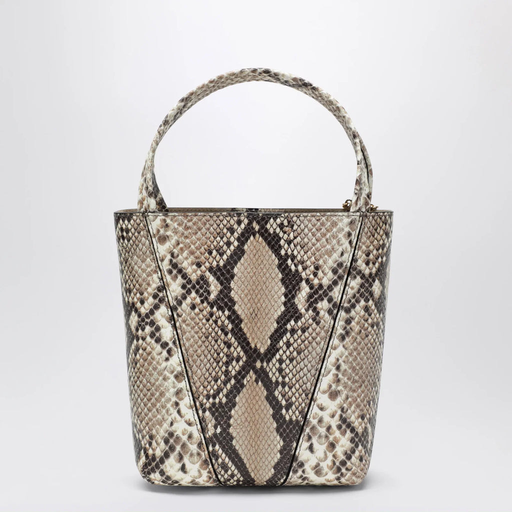 Small Chloé Spin tote bag in python-effect leather