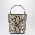 Small Chloé Spin tote bag in python-effect leather