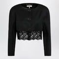 Chloé Black cropped jacket with openwork trim