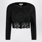 Chloé Black cropped jacket with openwork trim