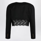 Chloé Black cropped jacket with openwork trim