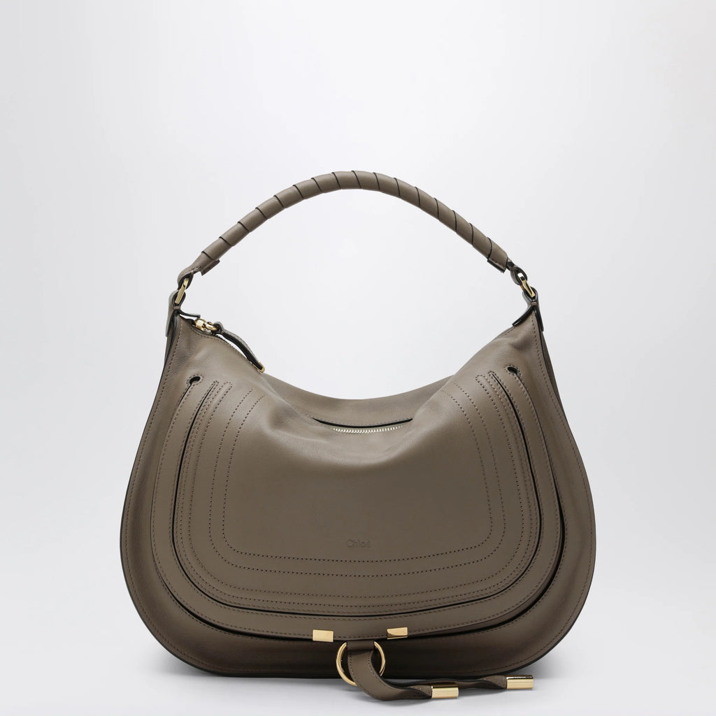 Chloé Taupe Marcie shoulder bag in leather