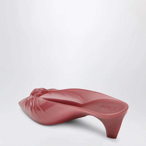 Chloé Pink transparent TPU Jelly mules with bow