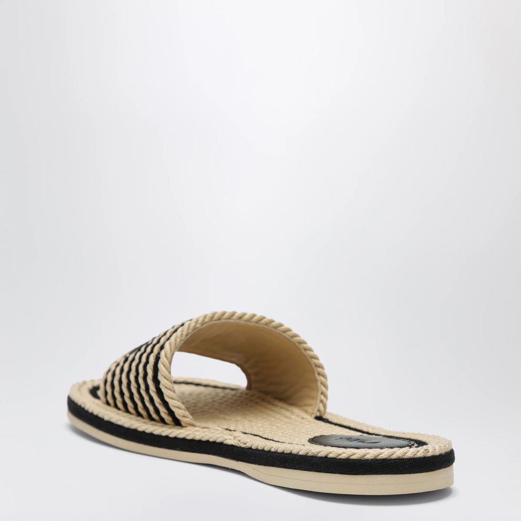 Chloé Sand mules in hand-braided recycled rope, black