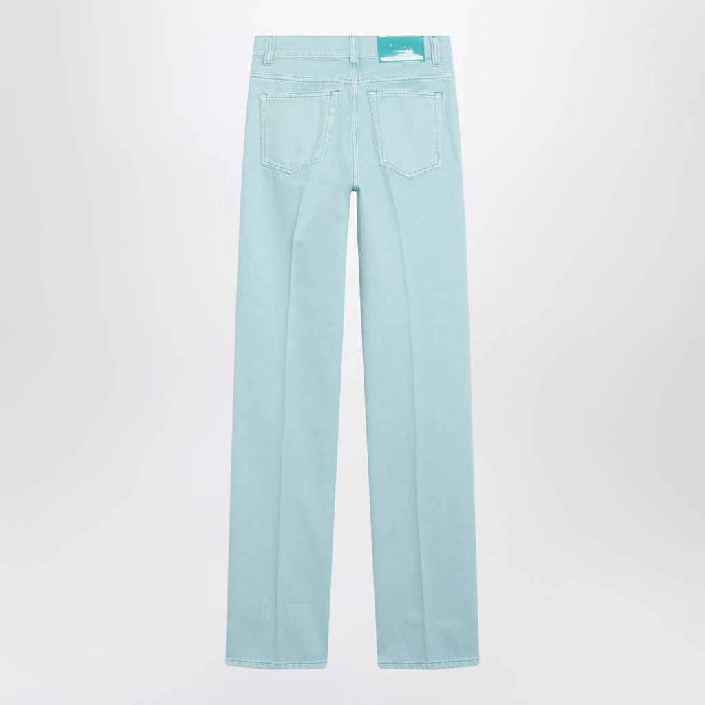 Chloé Straight jeans in turquoise organic cotton denim