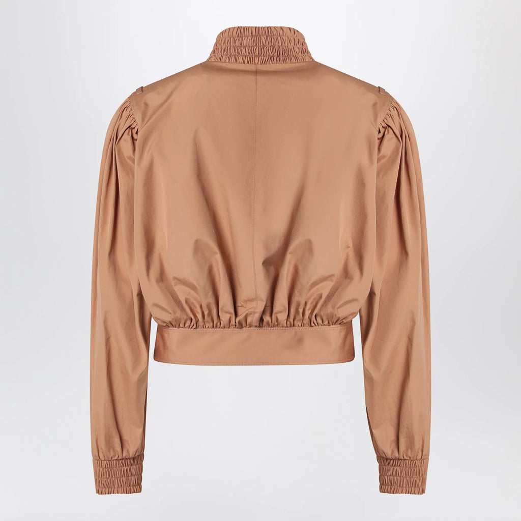 Chloé Ruched short cotton poplin jacket in Reef Shell