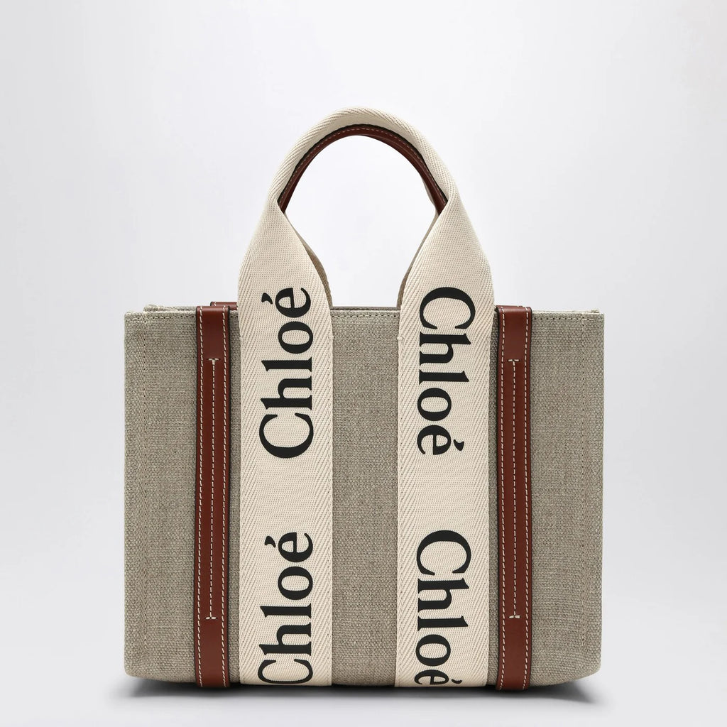 Chloé Woody little bag in beige canvas