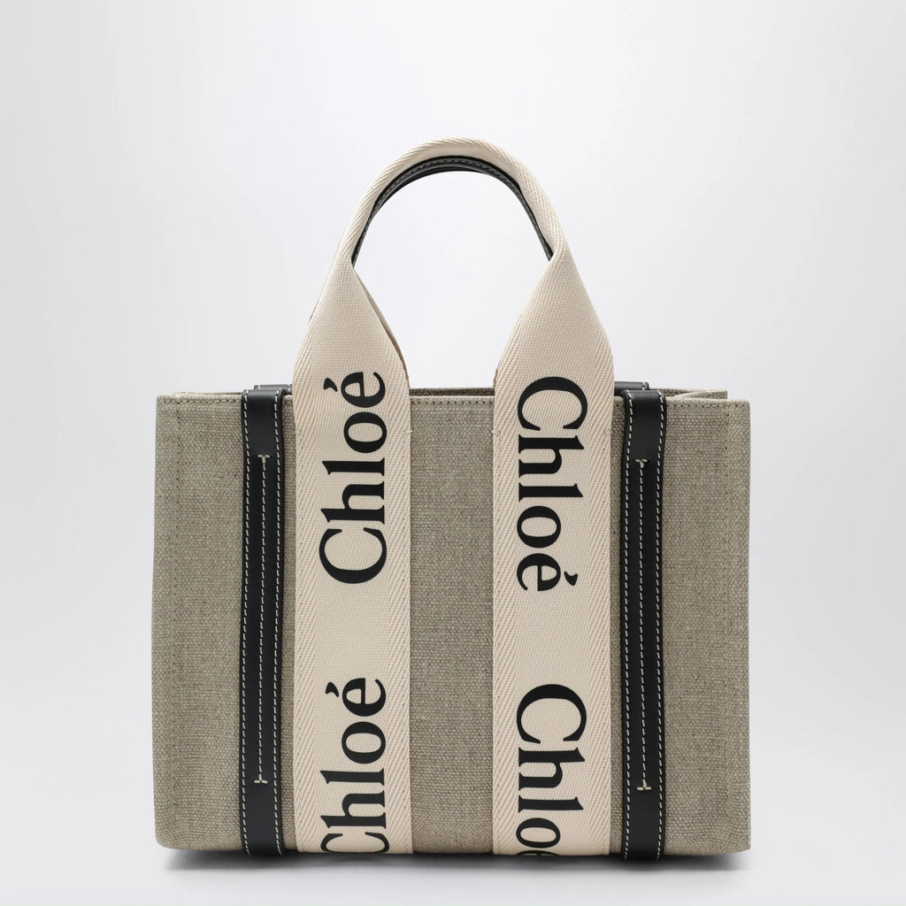 Chloé Woody little bag in beige canvas
