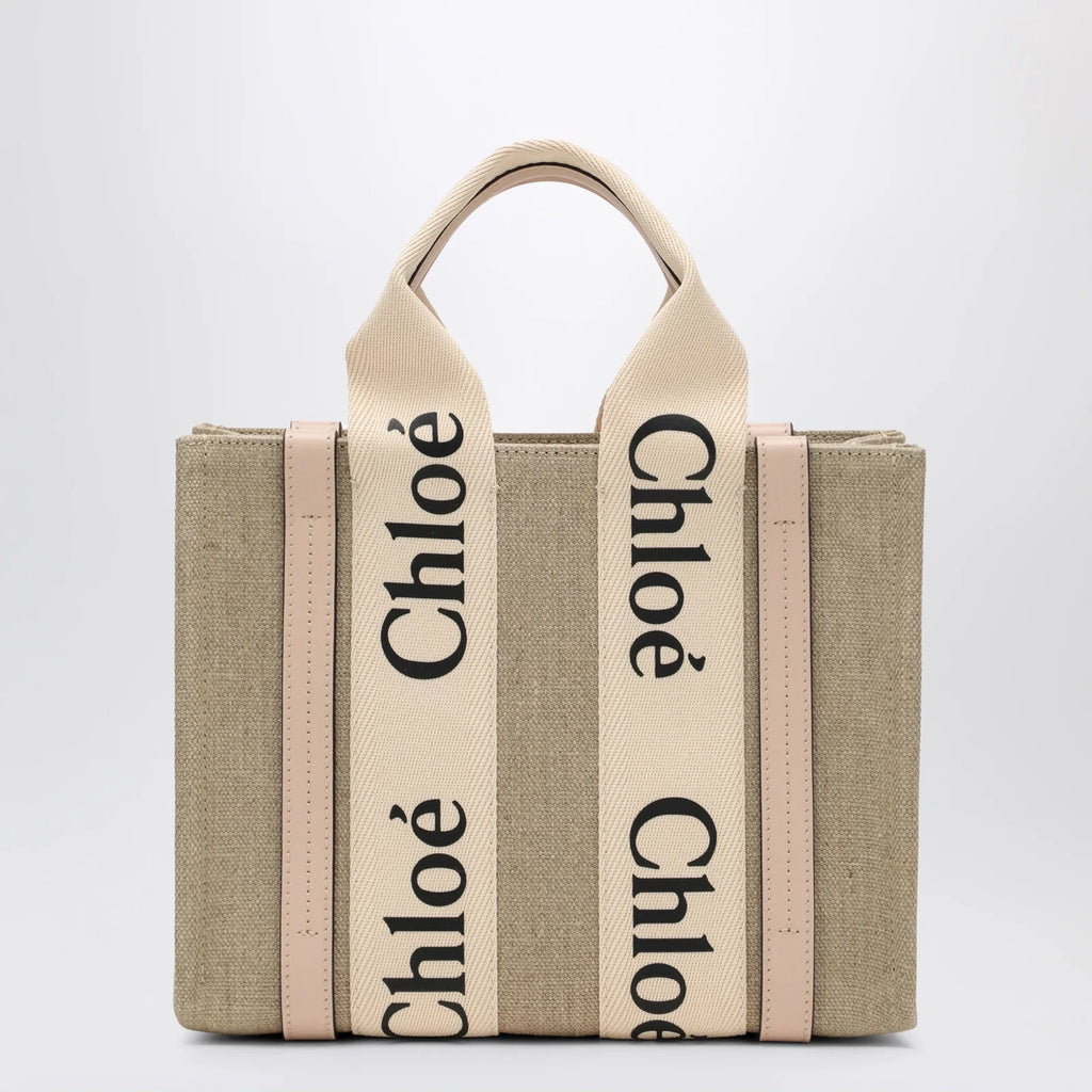 Chloé Woody little bag in beige canvas