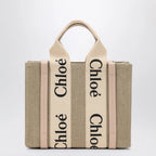 Chloé Woody little bag in beige canvas