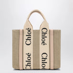 Chloé Woody little bag in beige canvas