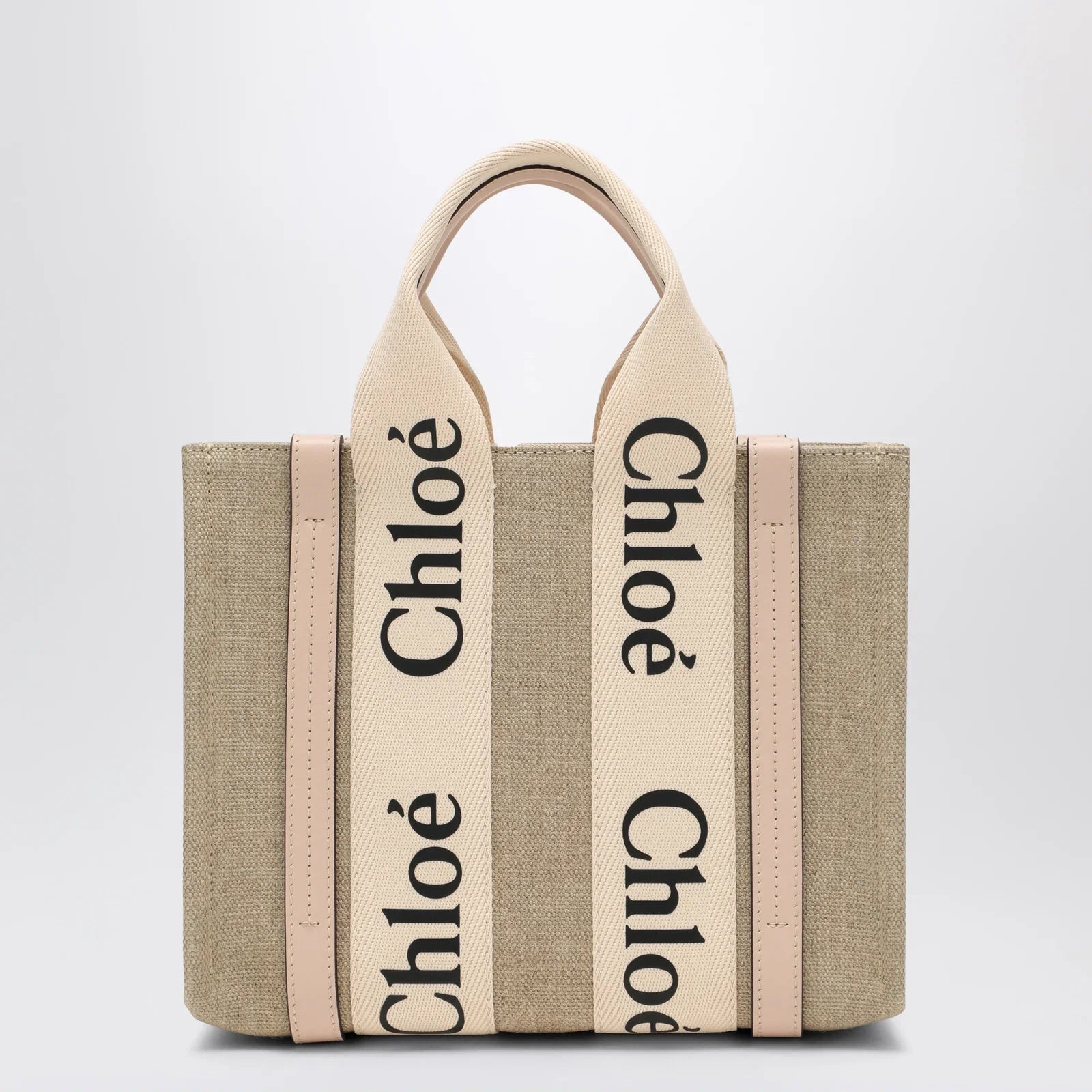 Chloé Woody little bag in beige canvas