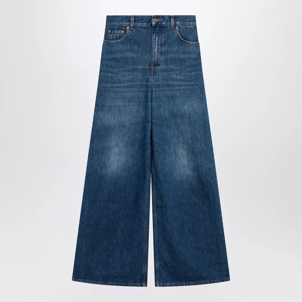 Chloé flared jeans in washed midnight blue denim