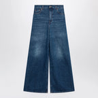 Chloé flared jeans in washed midnight blue denim