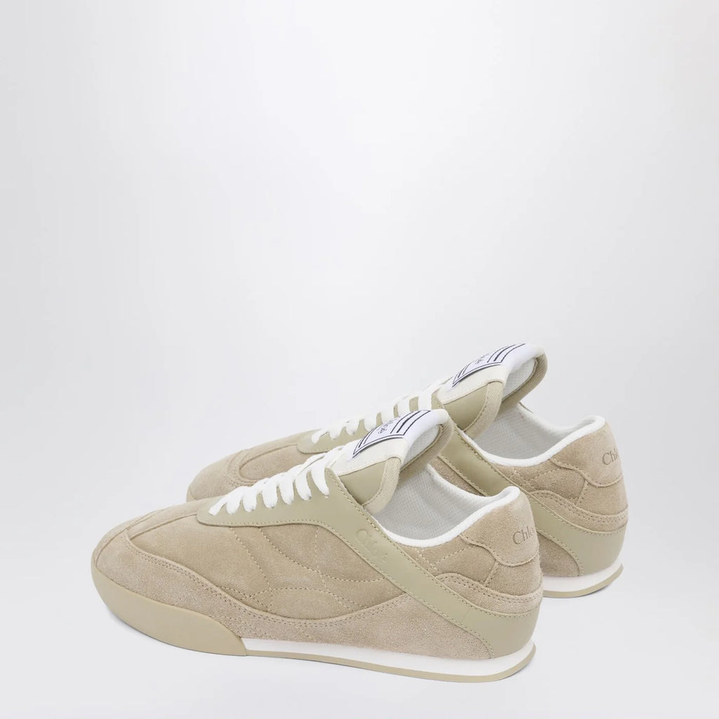 Chloé Kick Pale Khaki suede Sneakers