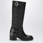 Chloé Dakota knee-high biker boots in black leather