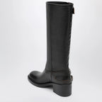 Chloé Dakota knee-high biker boots in black leather