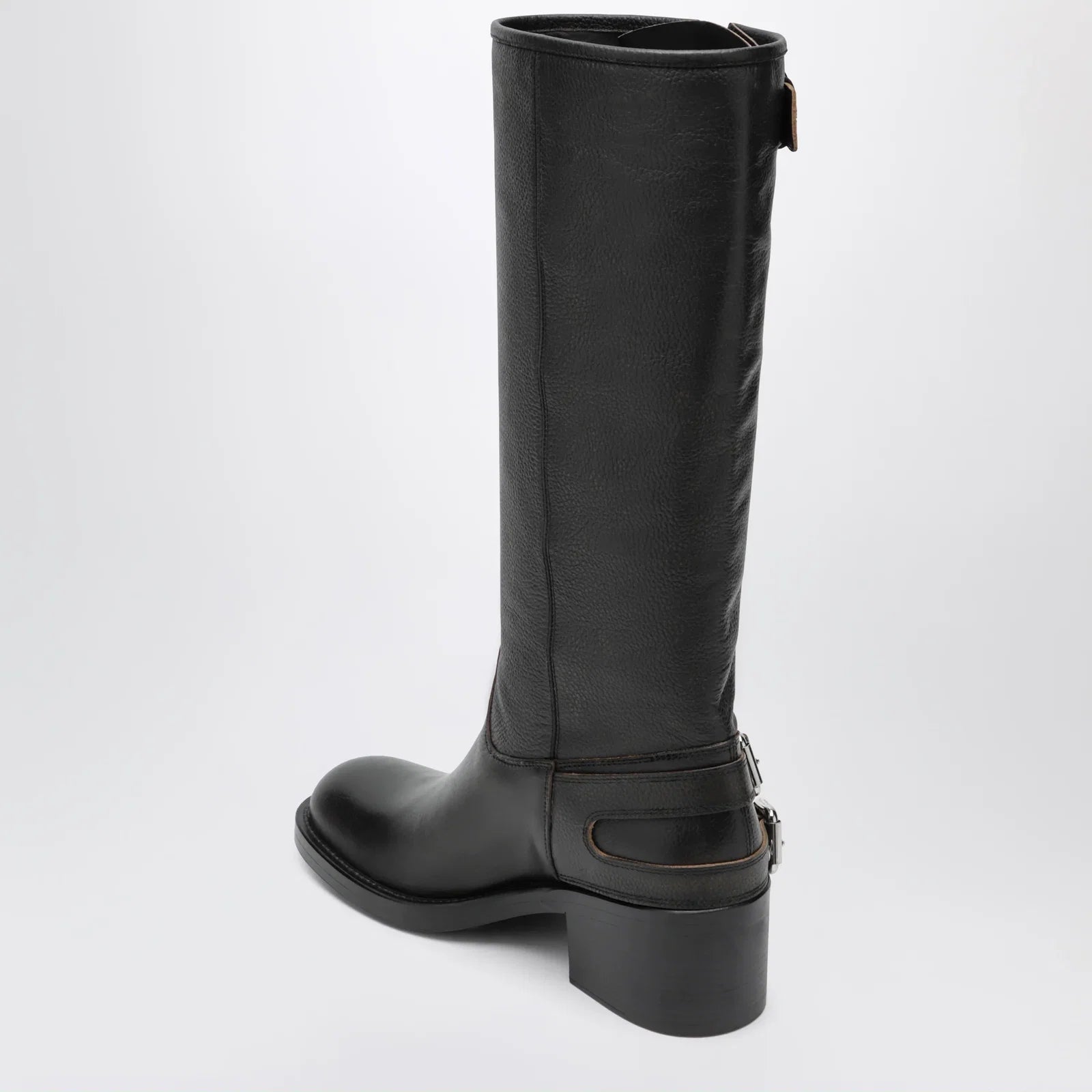 Chloé Dakota knee-high biker boots in black leather