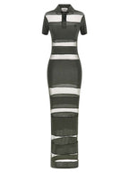 Coperni Striped Sheer Polo Dress