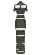 Coperni Striped Sheer Polo Dress