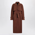 Max Mara Atelier Brown rainproof gabardine trench coat