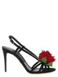 Dolce & Gabbana Satin Sandals With Flower