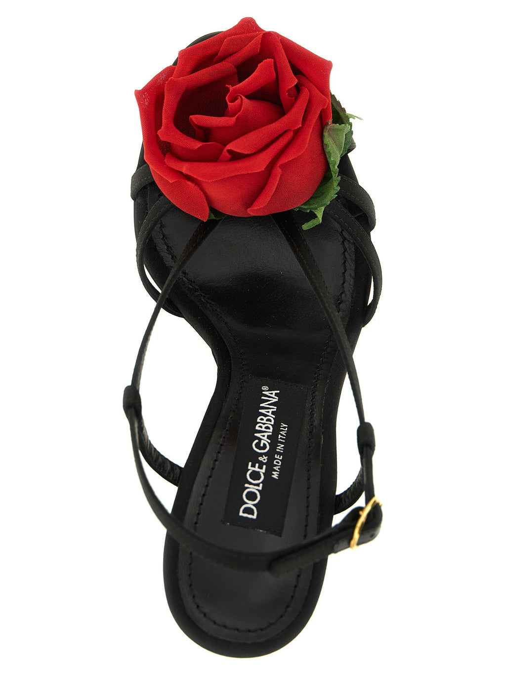 Dolce & Gabbana Satin Sandals With Flower