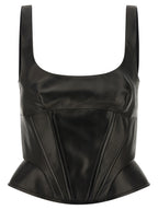 Ermanno Scervino Peplos Leather Top