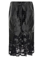 Ermanno Scervino Coconut Print Sheath Skirt With Lace