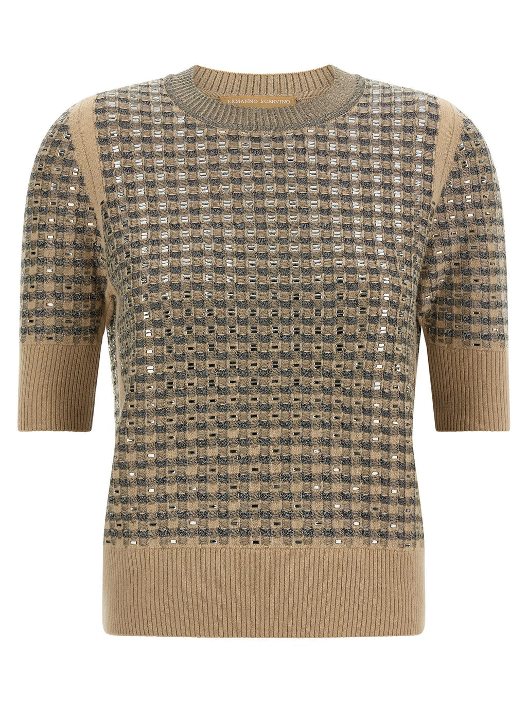 Ermanno Scervino Check Knit With Crystals