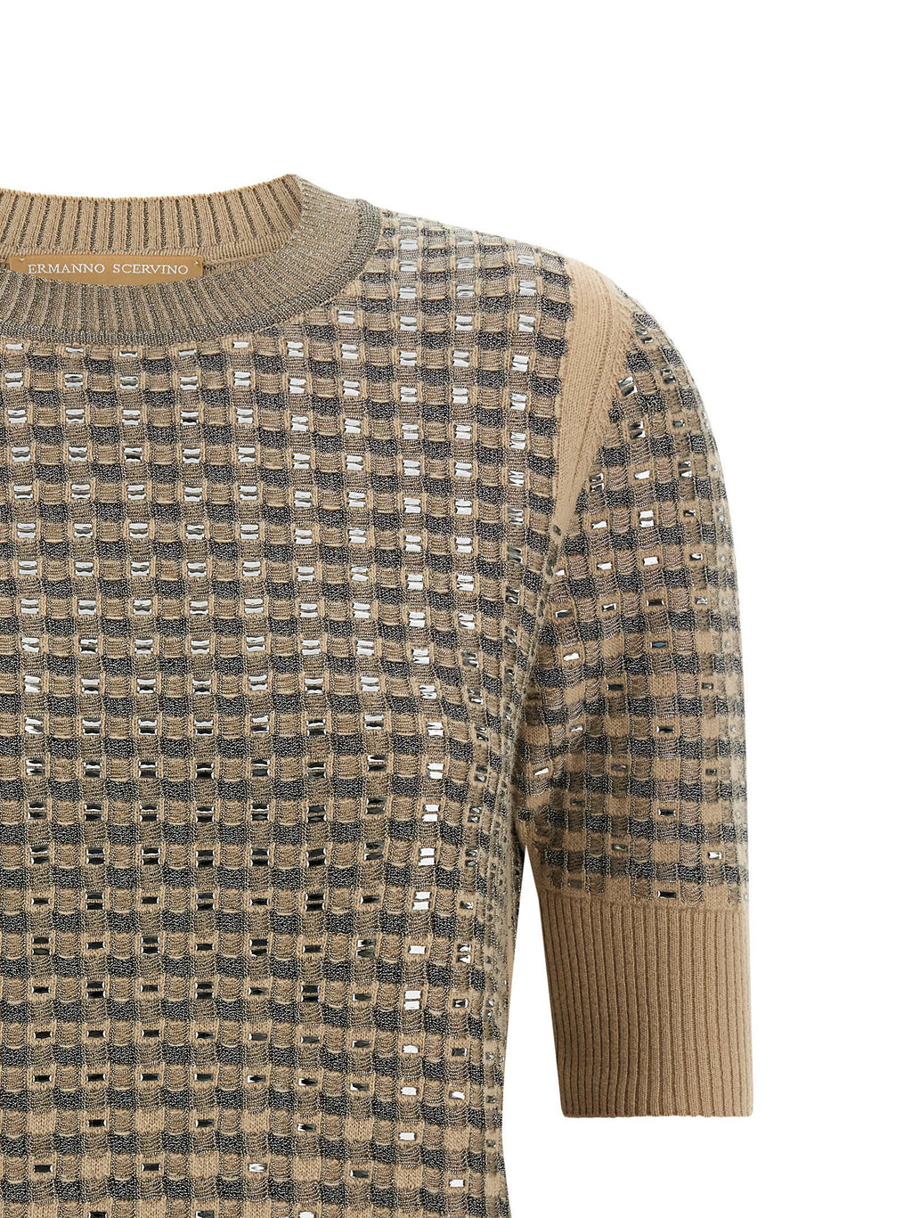 Ermanno Scervino Check Knit With Crystals
