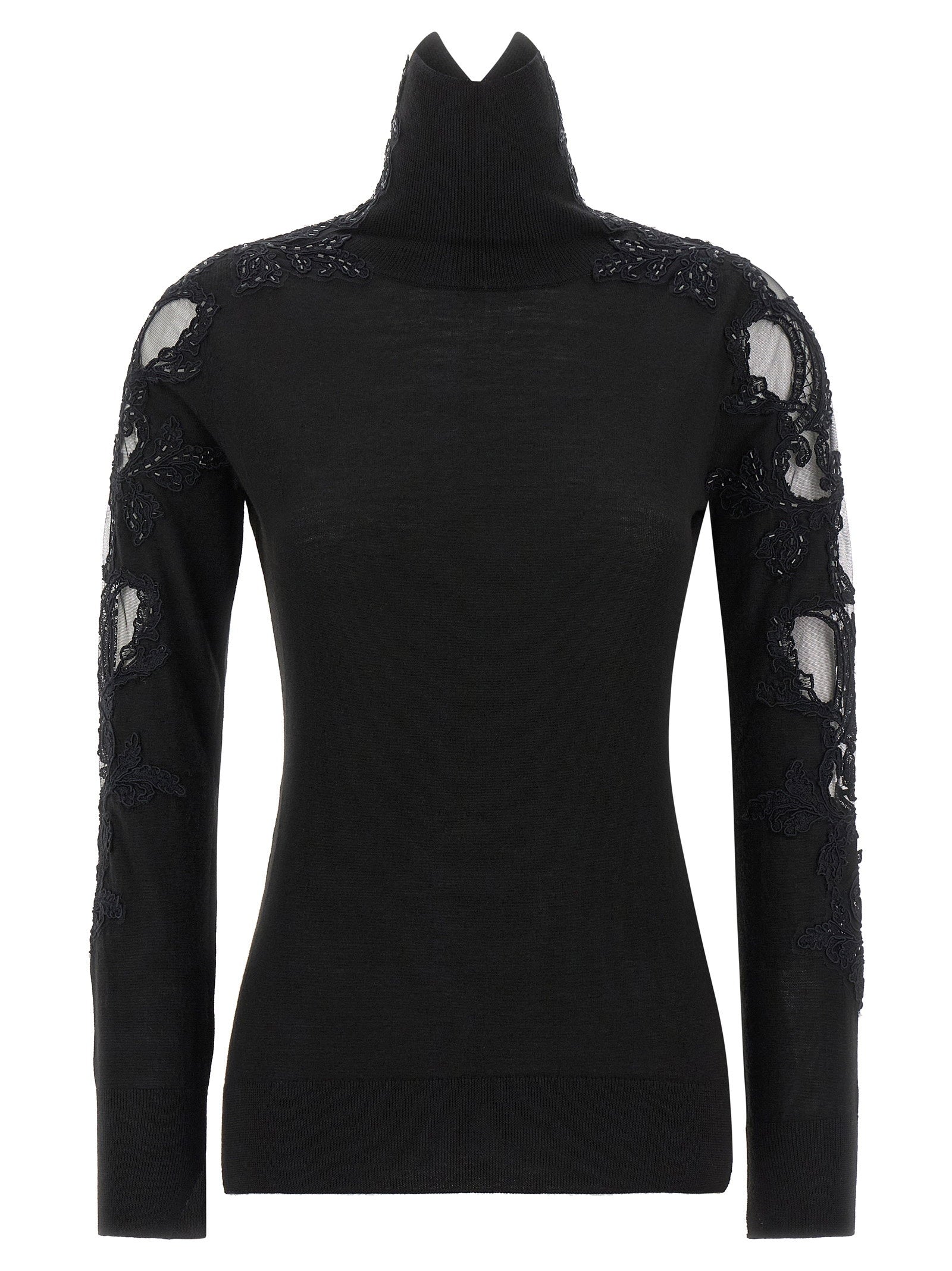 Ermanno Scervino High Neck With Lace Inserts