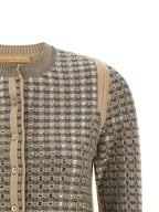 Ermanno Scervino Check Cardigan With Crystals