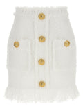 Balmain Button Tweed Skirt