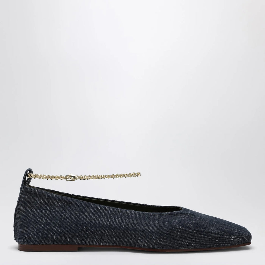 MARIA LUCA Navy blue denim Augusta ballerina