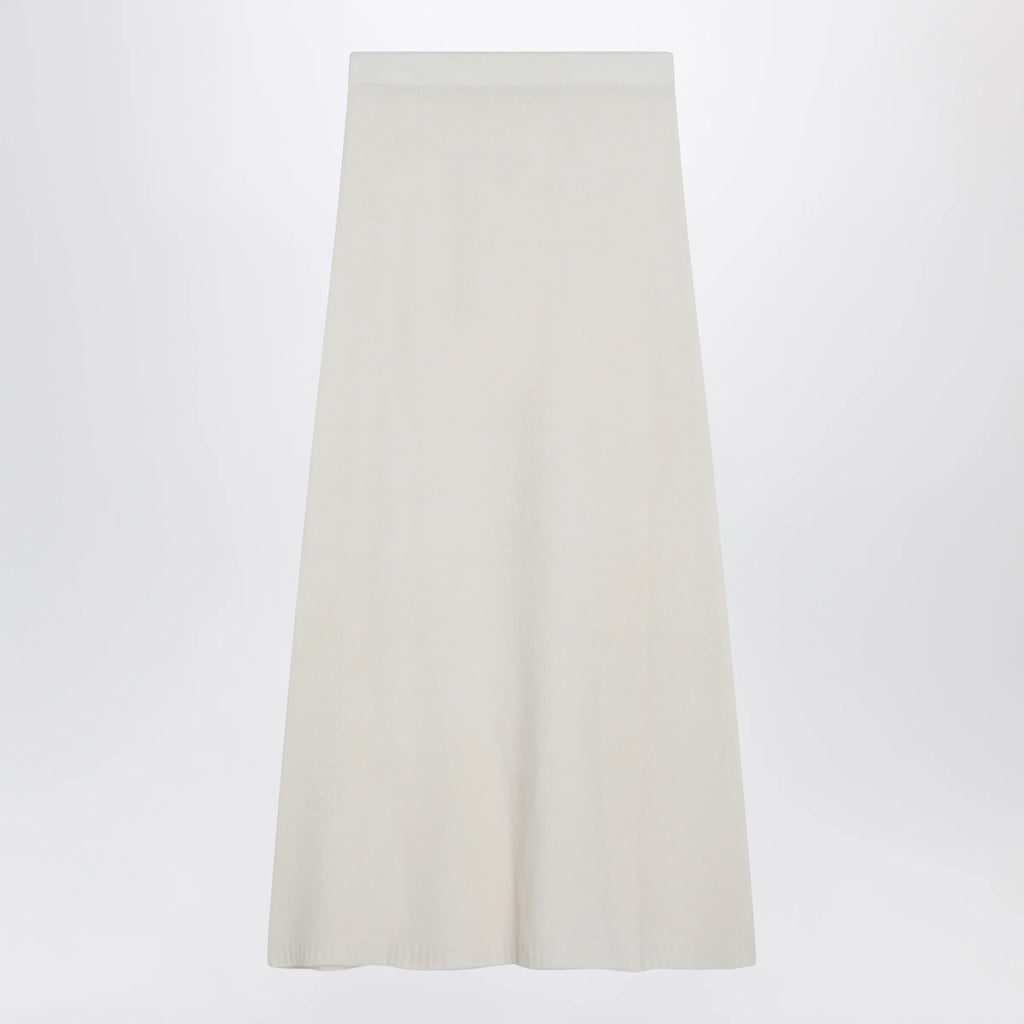 Max Mara Ivory skirt in stretch cashmere knit