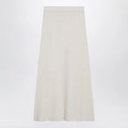 Max Mara Ivory skirt in stretch cashmere knit