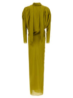 Balmain Draped Silk Dress With Knot