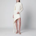 Francesco Murano White asymmetric silk-blend dress