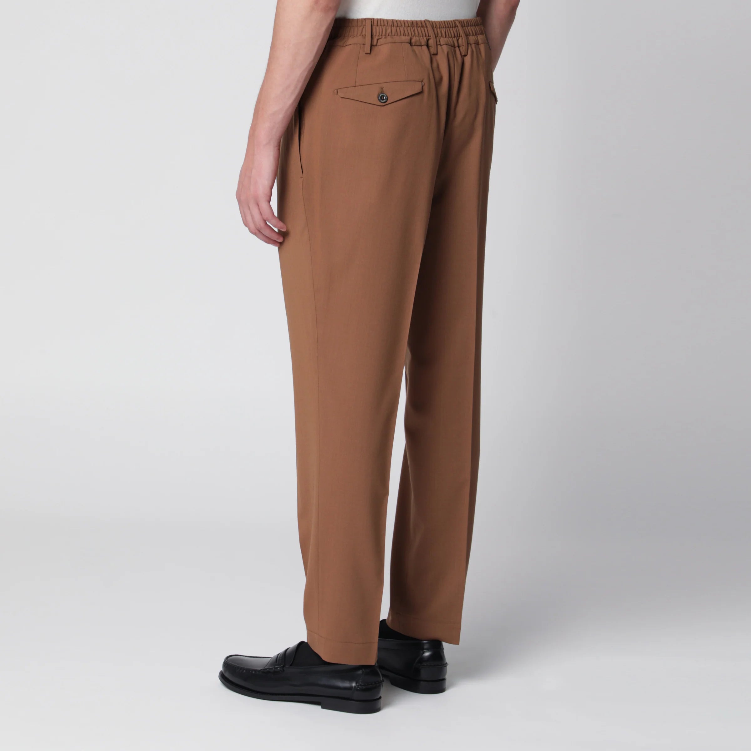 Santaniello Siena earth-colored trousers in wool blend