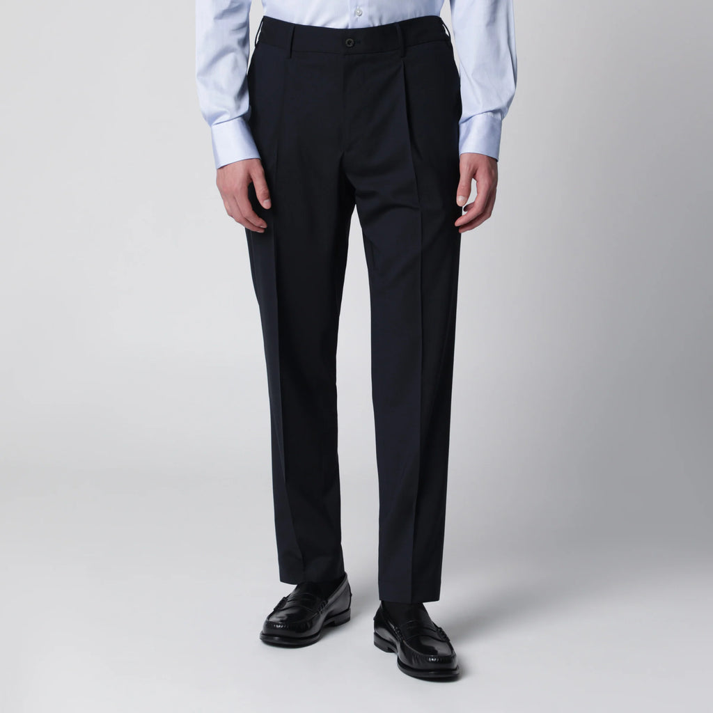 Santaniello Blue trousers in wool blend