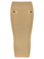 Balmain Ribbed Midi Skirt