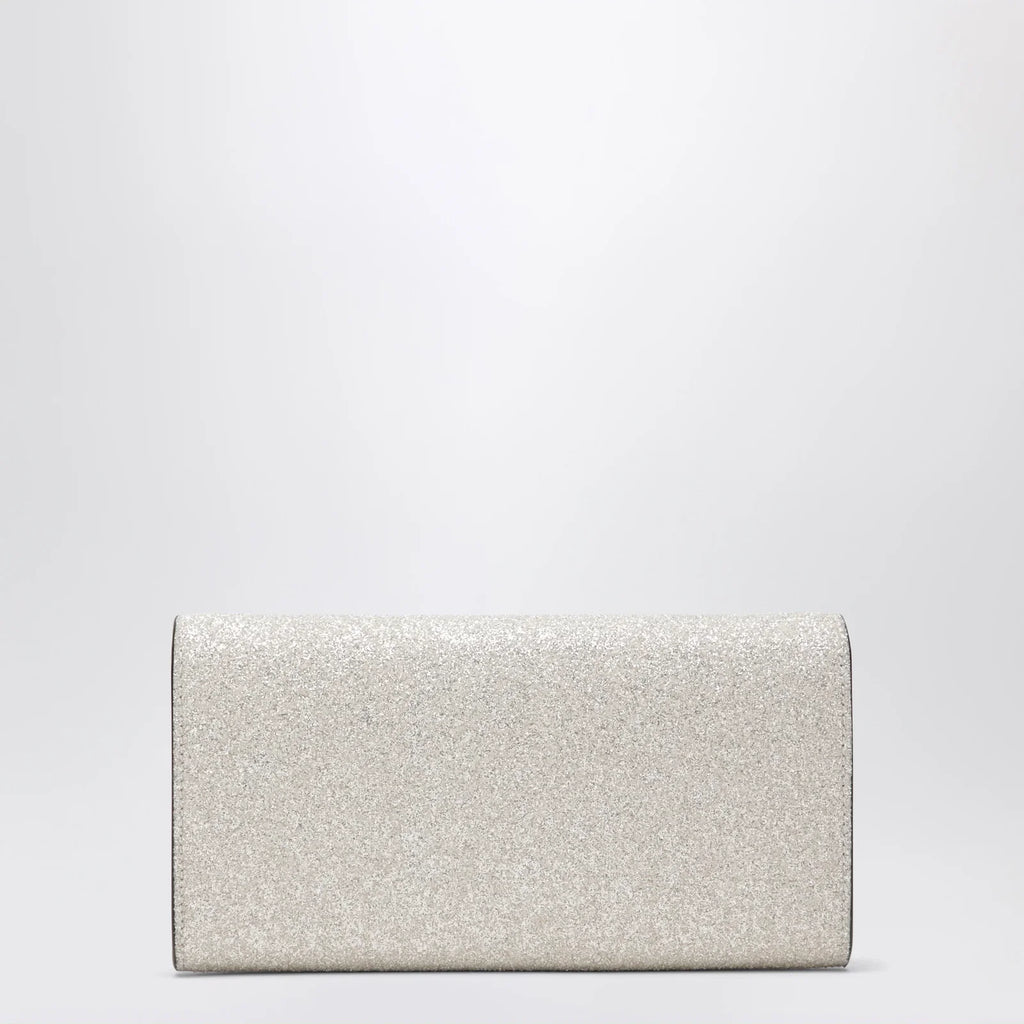 Jimmy Choo Emmie Pouch With Light Gold Micro-Glitter